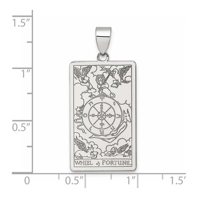 Sterling Silver Wheel of Fortune Tarot Pendant – view 5