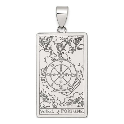 Sterling Silver Wheel of Fortune Tarot Pendant