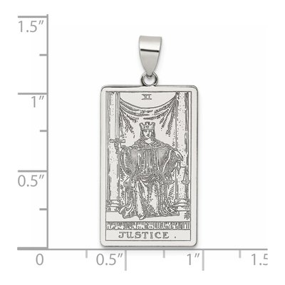 Sterling Silver Justice Tarot Card Pendant – view 5