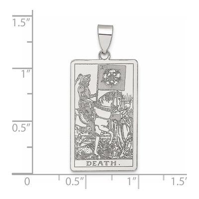 Sterling Silver Death Tarot Card Pendant – view 5