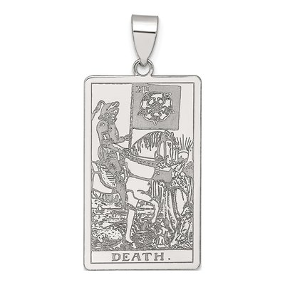 Sterling Silver Death Tarot Card Pendant
