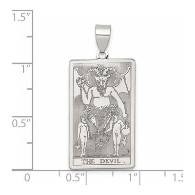 Sterling Silver Devil Tarot Card Pendant – view 5