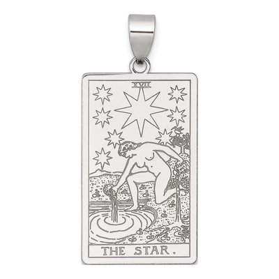 Sterling Silver Star Tarot Card Pendant