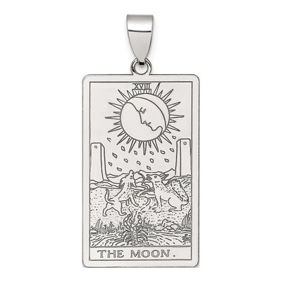 Sterling Silver Moon Tarot Card Pendant