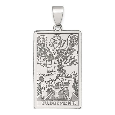 Sterling Silver Judgement Tarot Card Pendant
