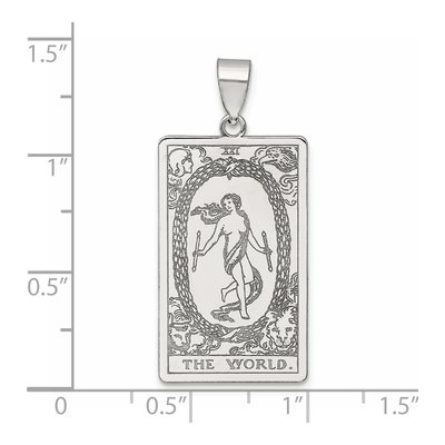 Sterling Silver World Tarot Card Pendant – view 5