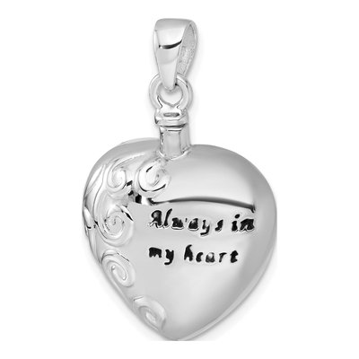 Sterling Silver Always My Heart Ash Holder Pendant – view 5