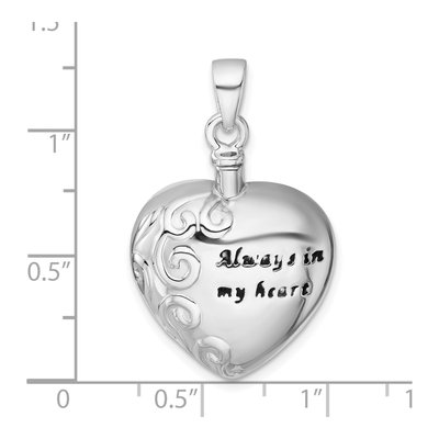 Sterling Silver Always My Heart Ash Holder Pendant – view 6
