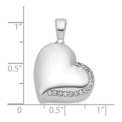 Sterling Silver CZ Heart Ash Holder Pendant – view 5