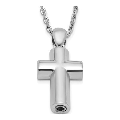 Sterling Silver Cross Ash Holder Pendant Necklace – view 6