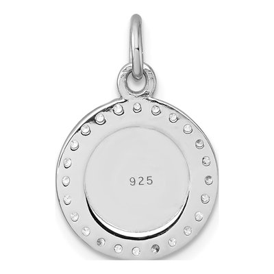 Sterling Silver CZ Circle Pendant – view 4