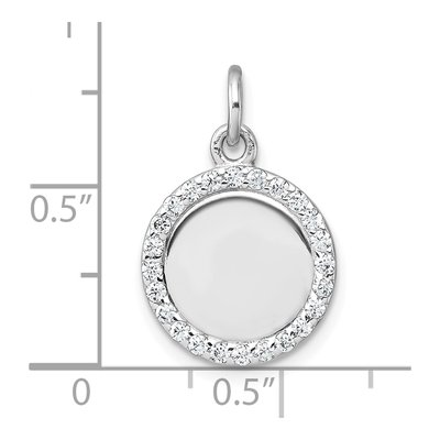 Sterling Silver CZ Circle Pendant – view 5