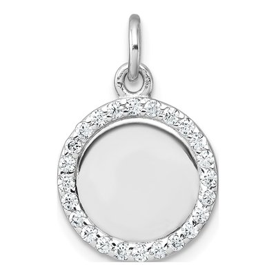 Sterling Silver CZ Circle Pendant