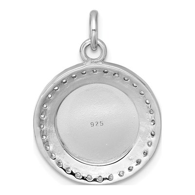 Sterling Silver CZ Circle Pendant – view 4