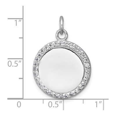 Sterling Silver CZ Circle Pendant – view 5