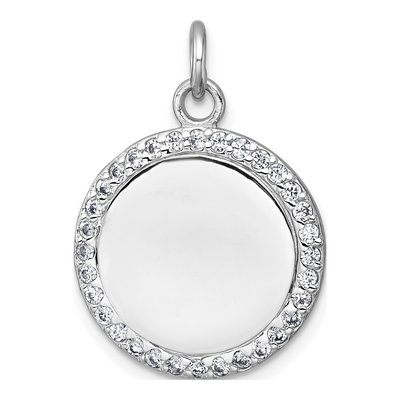 Sterling Silver CZ Circle Pendant