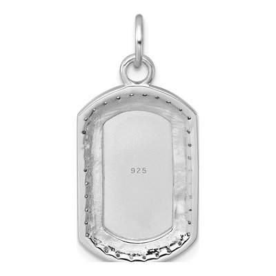 Sterling Silver CZ Dog Tag Pendant – view 4