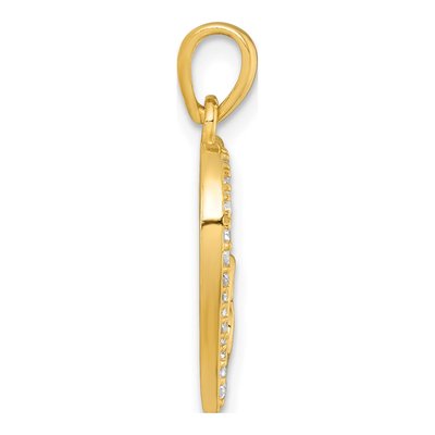 Gold-Plated Sterling Silver CZ Double Heart Pendant – view 3