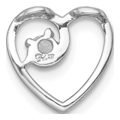 Sterling Silver CZ Heart Slide Pendant – view 4