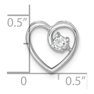 Sterling Silver CZ Heart Slide Pendant – view 5
