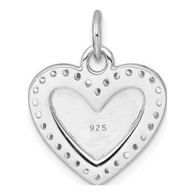 Sterling Silver CZ Heart Pendant – view 4
