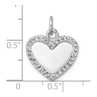 Sterling Silver CZ Heart Pendant – view 5
