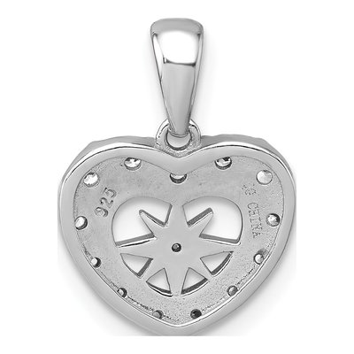 Sterling Silver CZ Star Heart Pendant – view 4