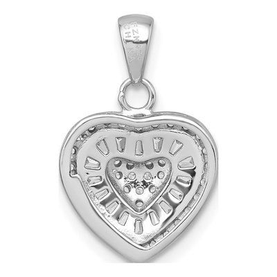 Sterling Silver CZ Heart Pendant – view 4
