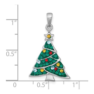 Sterling Silver Crystal Christmas Tree Charm – view 5
