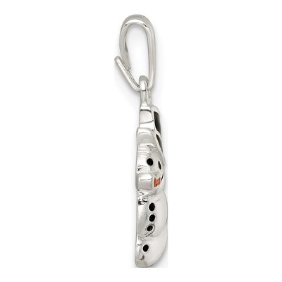 Sterling Silver Enameled Snowman Pendant – view 3