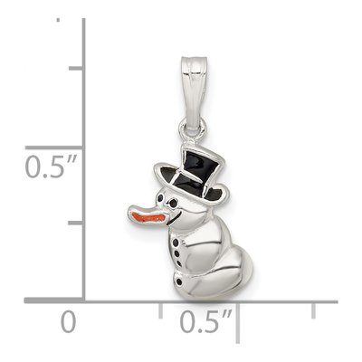 Sterling Silver Enameled Snowman Pendant – view 5