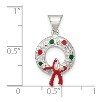 Sterling Silver Enameled Wreath Pendant – view 5
