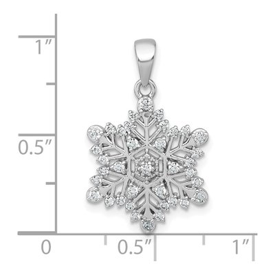 Sterling Silver CZ Snowflake Pendant – view 5