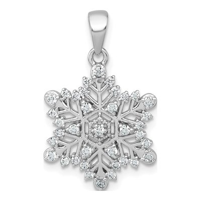 Sterling Silver CZ Snowflake Pendant