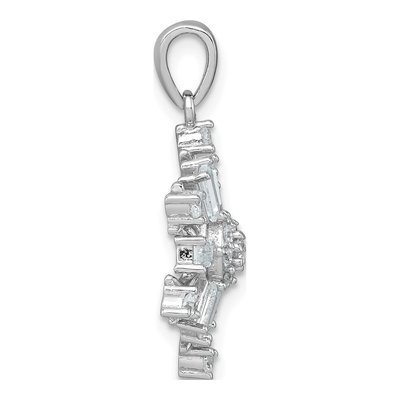 Sterling Silver CZ Snowflake Pendant – view 3
