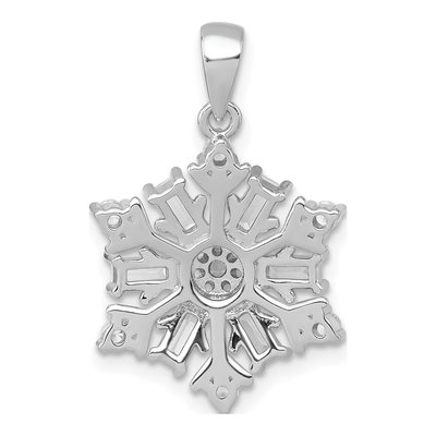 Sterling Silver CZ Snowflake Pendant – view 4