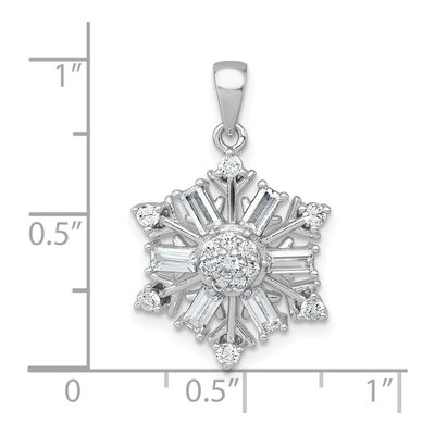 Sterling Silver CZ Snowflake Pendant – view 5