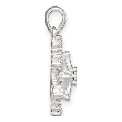 Sterling Silver CZ Snowflake Pendant – view 3