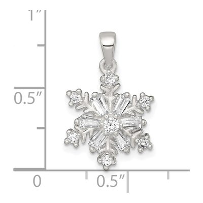 Sterling Silver CZ Snowflake Pendant – view 5