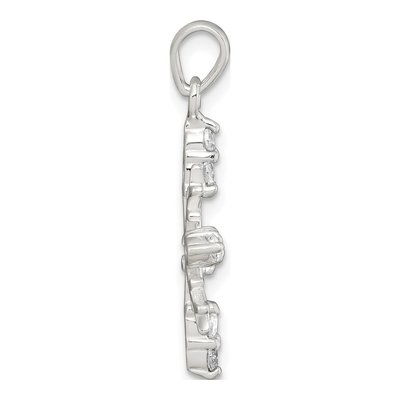Sterling Silver CZ Snowflake Pendant – view 3