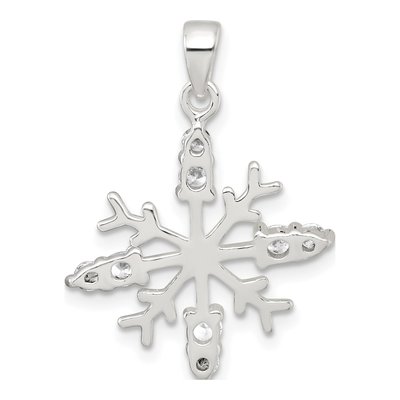 Sterling Silver CZ Snowflake Pendant – view 4