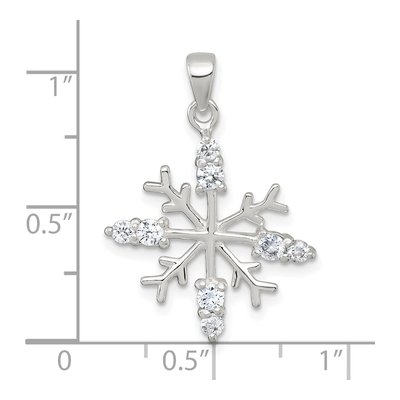 Sterling Silver CZ Snowflake Pendant – view 5