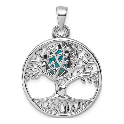 Sterling Silver CZ Tree of Life Pendant – view 4