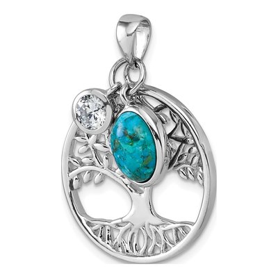 Sterling Silver CZ Tree of Life Pendant – view 5