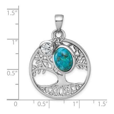 Sterling Silver CZ Tree of Life Pendant – view 6