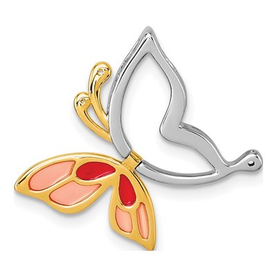 Sterling Silver CZ Enamel Butterfly Slide Pendant – view 4