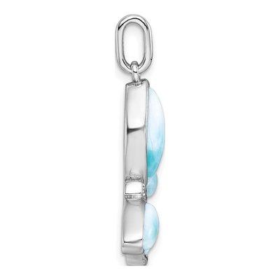Sterling Silver CZ Larimar Butterfly Pendant – view 3