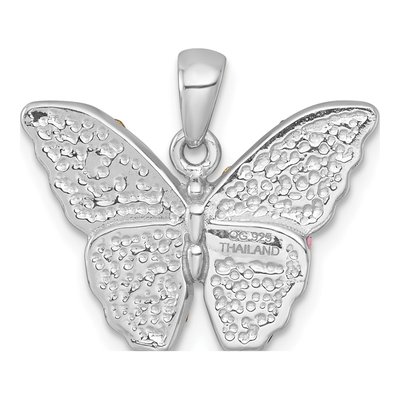 Sterling Silver Crystal Butterfly Pendant – view 4