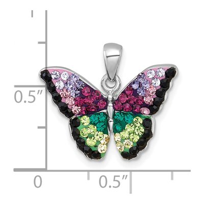 Sterling Silver Crystal Butterfly Pendant – view 5