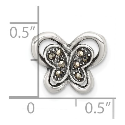 Sterling Silver Marcasite Butterfly Slide Pendant – view 5